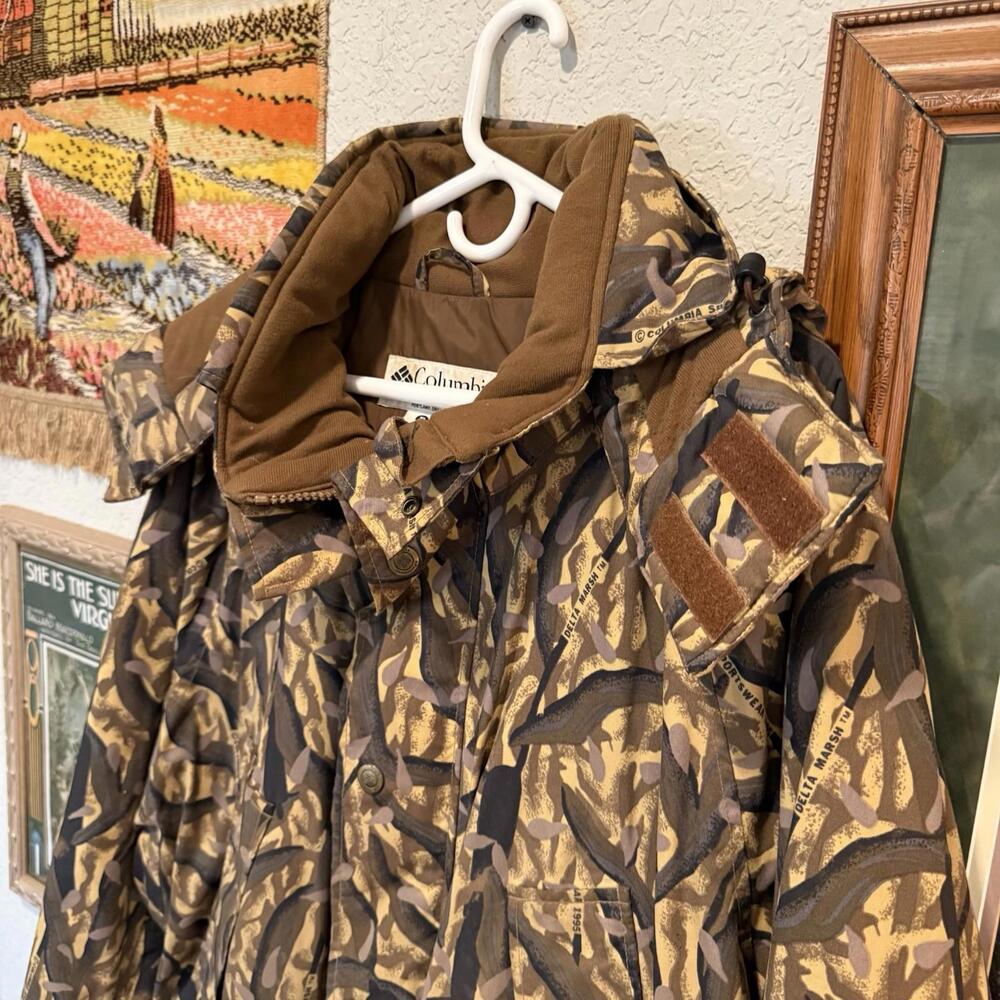 Vintage 90s RARE‎ Columbia Sportswear Delta Marsh Camo Hunting Jacket Size XL - Picture 3 of 9
